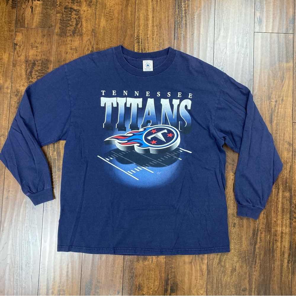 TENNESSEE TITANS Men’s Long Sleeve Shirt Blue VTG Vintage Delta Size XL